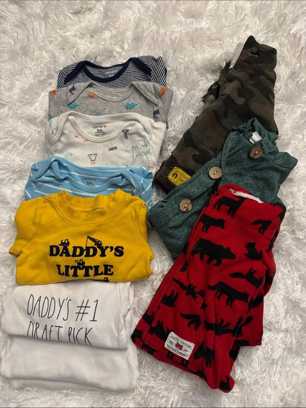 6mo Baby Long Sleeved Bodysuit & One Piece Lot